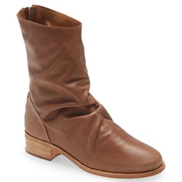 BEEK Ostrich Bootie In Saddle Brown Leather Ankle Boots size 6 - Picture 1 of 11